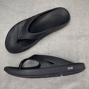 OOFOS OOriginal Sandals Recovery Flip Flop Black Foam Slides Thong Men's Size 13
